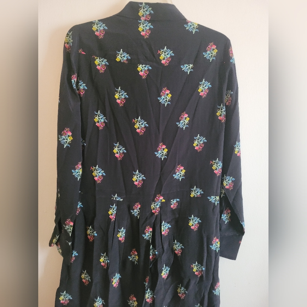 Zadig & Voltaire Rougi Floral Long Sleeve Silk Shirtdress - Picture 8 of 10